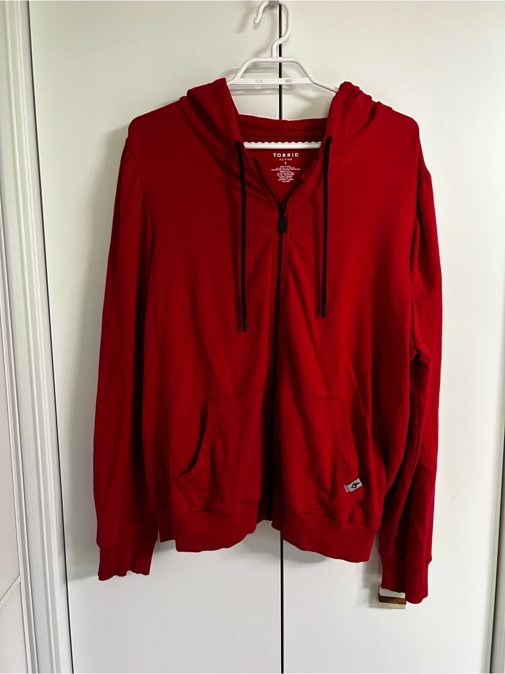 torrid size 1 Red Full-Zip Hoodie with Drawstring